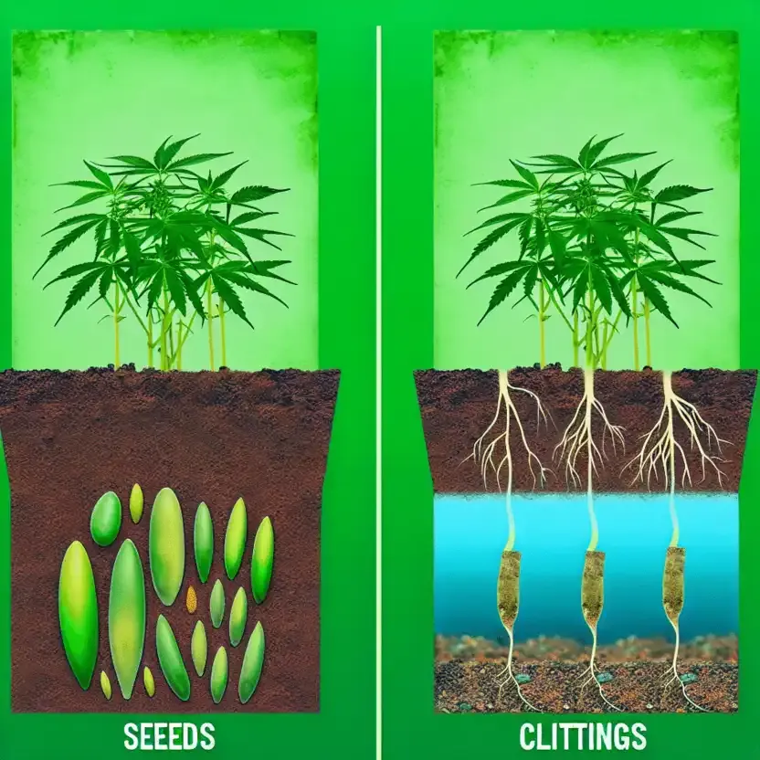 growing cannabis from cuttings vs seeds