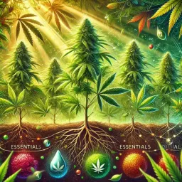 Nutrients for thriving cannabis plants promoting healthy growth and vitality.