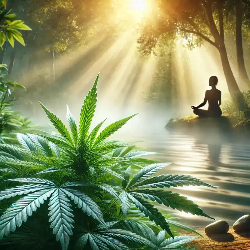 Cannabis plant with calming effects for PTSD symptom relief